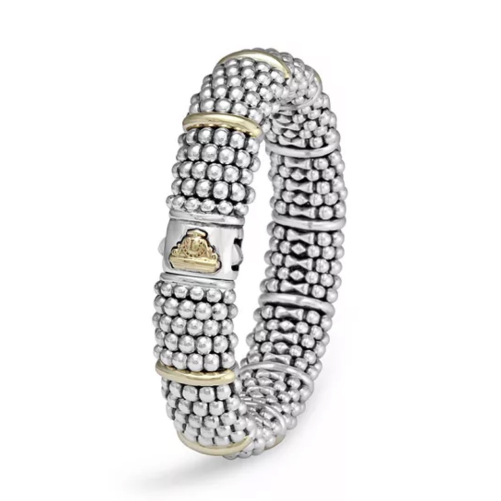 LAGOS Caviar Silver/Gold Bracelet. Signature statement piece! $1830 retail!